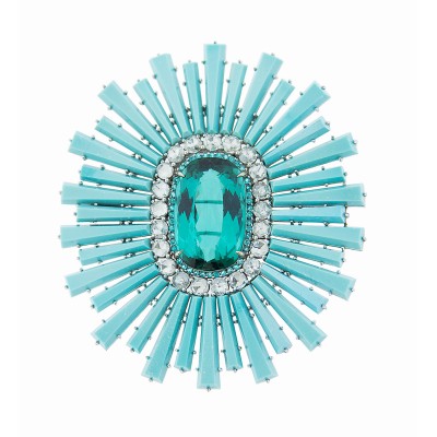#SILVIA FURMANOVICH #18k gold #diamonds #Paraíba tourmaline #turquoise #earrings