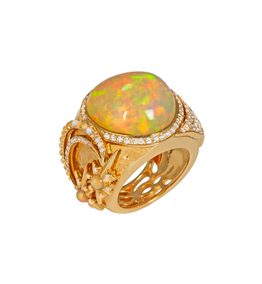 #ALEXANDRA ABRAMCZYK #Bague Fertilité #Opale #OrJaune #Diamants #Diamonds #Opal #Yellow Gold