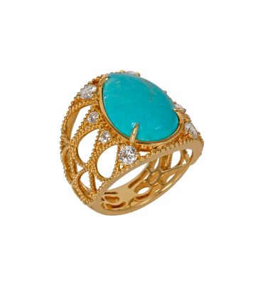 #ALEXANDRA ABRAMCZYK #Espoir #Turquoise #OrJaune #Diamants #Diamonds