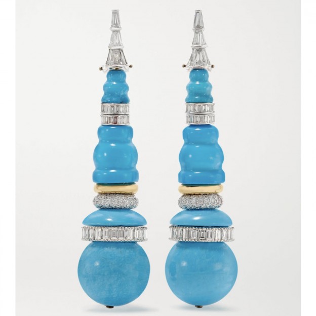 #BINA GOENKA #turquoise #earrings #Diamonds
