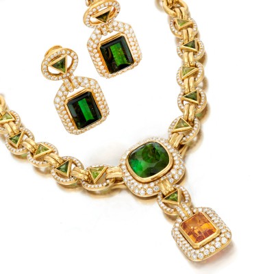 #FARAONE #Tourmaline #diamond #necklace #earrings #orecchini #diamanti #diamant #collier #boucles d'oreilles #joaillerie