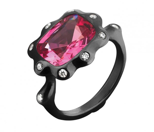 #GARAUDE #Silver #ring #pink spinel #diamonds