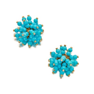 #ALETTO BROTHERS #Turquoise #Diamond #Diamant #Earclips
