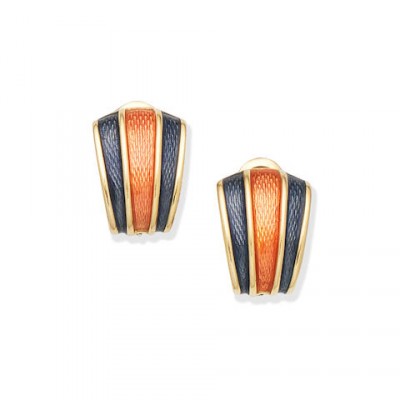#DE VROOMEN #Earclips #Enamel #18K Gold #