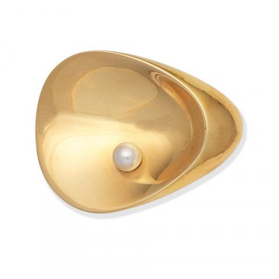 #GEORG JENSEN #Brooch #Gold #Cultured Pearl #1964
