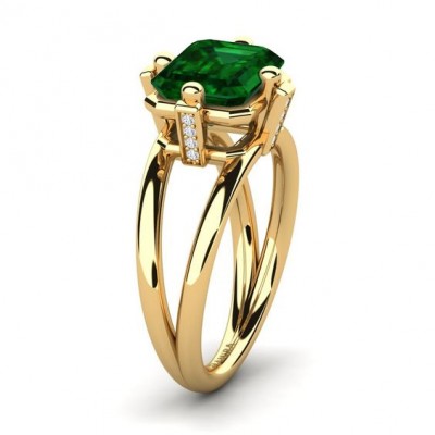 #GLAMIRA #bague #Or #Emeraude €Emerald #Diamants #Diamonds