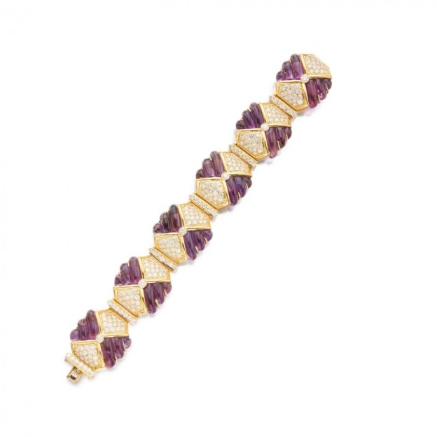 #HAMMERMANN BROTHERS #Gold #Or #Amethyst #Améthyste #Diamond #Diamant #Bracelet