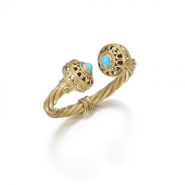 #ILIAS LALAOUNIS #Gold #turquoise #bangle