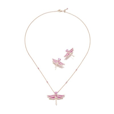 #JAMES GANE #diamond #Pink sapphire #Saphir Rose #Diamant #demi-parure