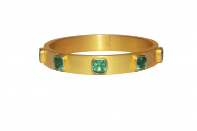#MARIE-HELENE-de-TAILLAC-#Jonc #Or Jaune #Emraude #Emerald
