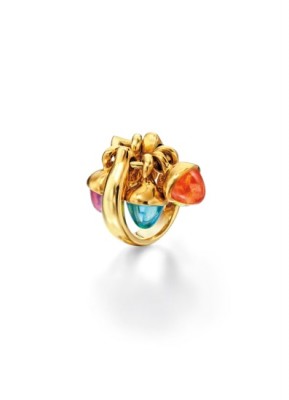 #TAMARA COMOLLI #Multi-Colored Gemstone #'Mikado Flamenco' Ring #Tourmaline #topaz #peridot #garnet #citrine #cabochons