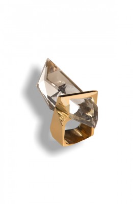#THIERRY VENDOME #Bague 'oblique' #or #quartz #2016