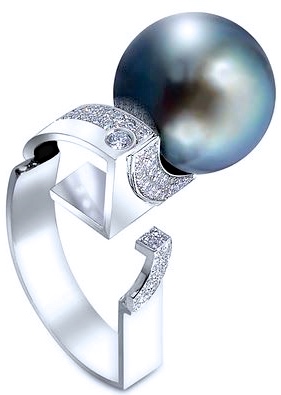 #THIERRY VENDOME #Ring #pearl #perle #Diamonds #diamants