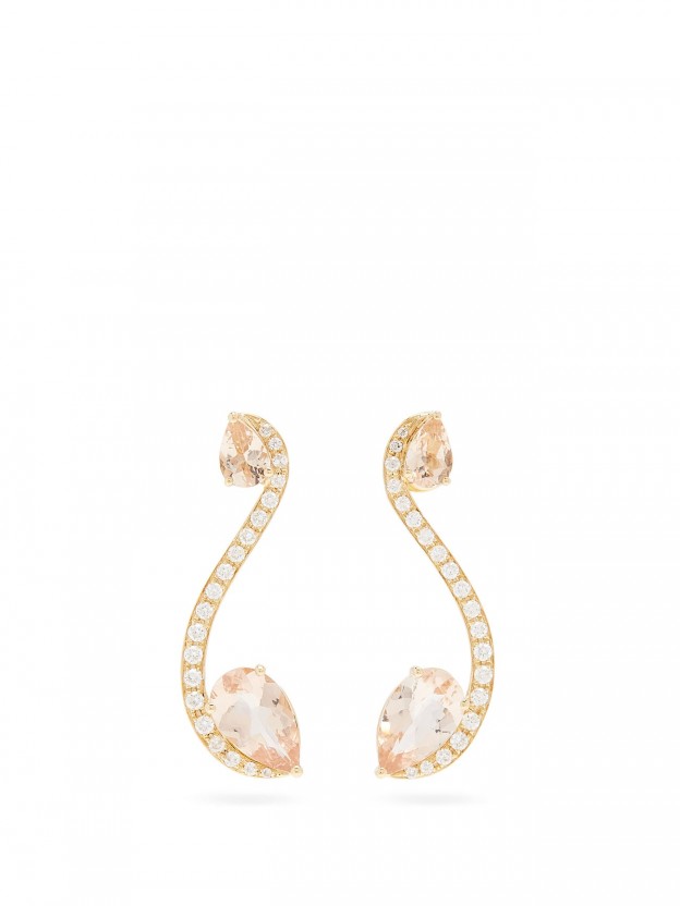 #ANISSA KERMICHE #Earrings #Diamond #Morganite #Boucles d'oreilles #Diamants