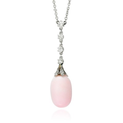 #ASPREY #Conch pearl #diamond #pendant necklace #early 20th century #Perle conche #diamant #collier #pendentif