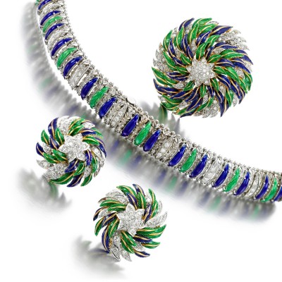 #BUECHE GIROD #Enamel #diamond #demi-parure #bracelet-watch #Email #diamant #bracelet-montre