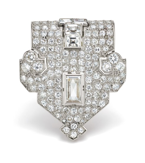 #GAZDAR #Art Deco #Diamond #Platinum #Clip #Brooch #Diamant #Platine #Broche #Circa 1930