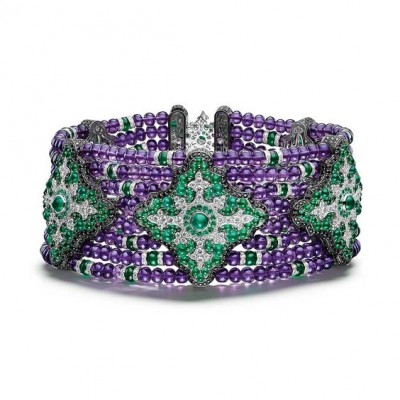 #GIAMPERO BODINO #Amethyst #Emerald #Bangle
