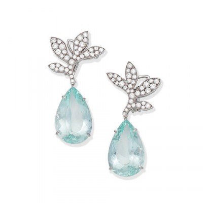 #MARGHERITA BURGENER #Diamond #Aquamarine #Earclips
