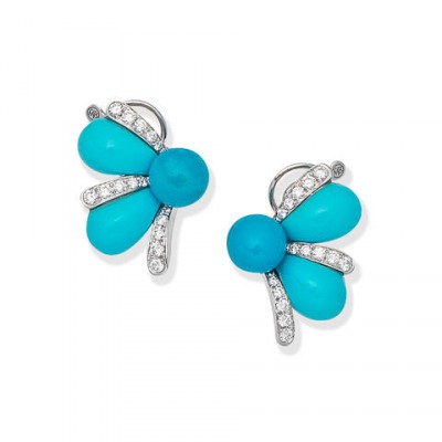 #MARGHERITA BURGENER #Diamond #Turquoise #Earrings