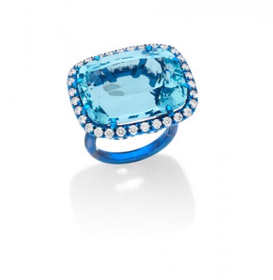 #MARGHERITA BURGENER #Ring #titanium #aquamarine #diamonds #bague #titane #aigue-marine #diamants