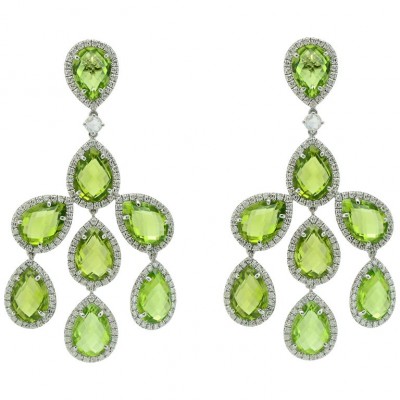 #MARGHERITA BURGENER #earrings #peridots #diamonds #boucles d'oreilles #diamants