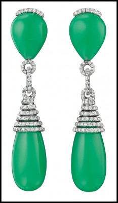 #MARHERITA BURGENER #chrysoprase #diamonds #earrings #diamants