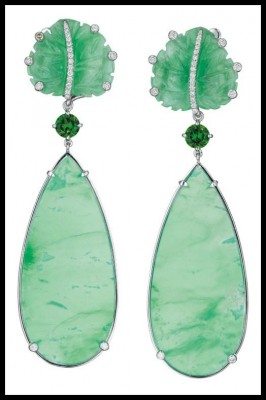 #MARHERITA BURGENER #chrysoprase #jade #diamonds #earrings #diamants #chrome diopside