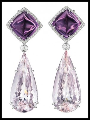 #MARHERITA BURGENER #kunzite #diamonds #amethysts #earrings #diamants #améthystes #boucles d'oreilles