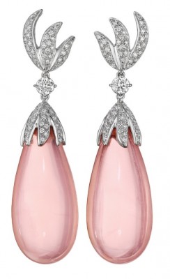 #MARHERITA BURGENER #pink quartz #diamonds #earrings #diamants #quartz rose #boucles d'oreilles