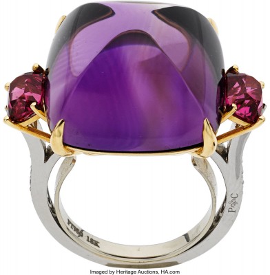 #PAOLO COSTAGLI #Amethyst #Pink spinel #platinum #gold