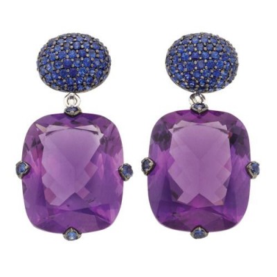 #PIRANESI #Sapphire #Amethyst #Saphir #Améthyste #Earrings #Boucles d'oreille