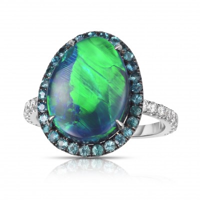 #SUSAN KOTTEMANN #Black Opal #Paraiba #Diamond #Ring