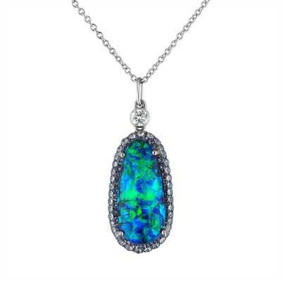 #SUSAN KOTTEMANN #Opal #Diamond #Pendant #Paraiba