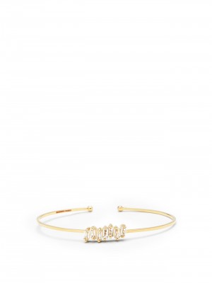#SUZANNE KALAN #Ring #Gold #Cuff Bracelet #White Topaz #Topaze blanche #Taille Baguette