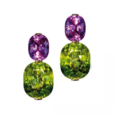 THOMAS JIRGENS #Peridot #Amethyst #Earrings