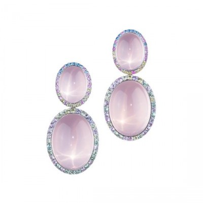 #THOMAS JIRGENS #PinkQuartz #Cat'seye #Earrings