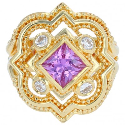 #KENT RAIBLE #Pink Sapphire #Diamond #Cocktail Ring #Granulation #Saphir Rose #Diamant