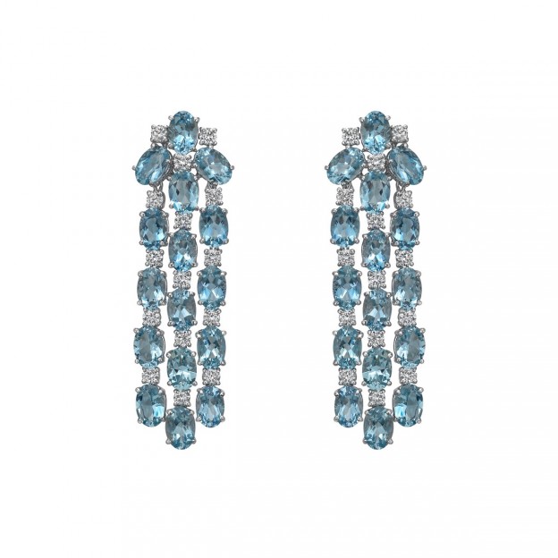 #A & FURST #aquamarine #Chandelier-earrings #Aigues-marines #Boucles d'oreilles