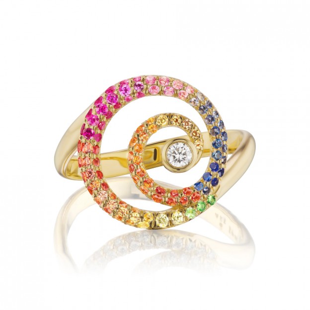 #ANN KORMAN #Ring #Bague #Diamonds #Diamant #Saphirs #Sapphires #Tsavorites