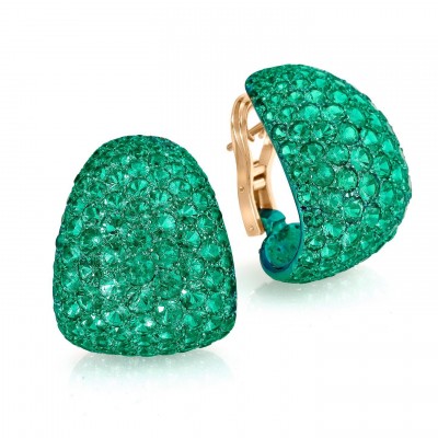 #BUSATTI MILANO #Earrings #emeralds #boucles d'oreilles #émeraudes
