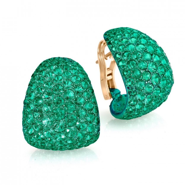 #BUSATTI MILANO #Earrings #emeralds #boucles d'oreilles #émeraudes