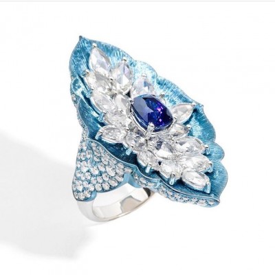 #BUSATTI MILANO #Ring #Sapphires #Diamonds #Titanium #bague #saphirs #titane