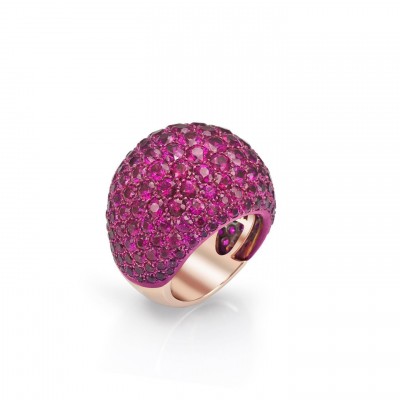 #BUSATTI MILANO #Ring #rubies #pink titanium #pink gold #rubis #titane #or