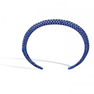 #BUSATTI MILANO #blue sapphires brilliant cut #saphirs taille brillant #blue titanium #Titane bleu #bracelet