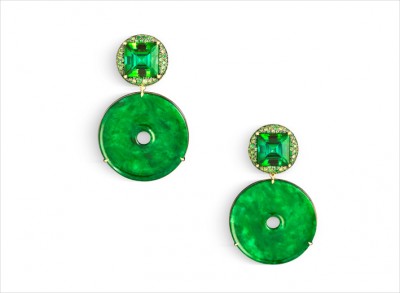 #DORIS HANGARTNER #jade #Tourmaline #earrings