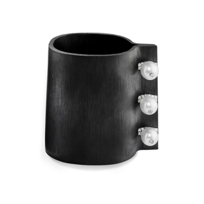 #FABIO SALINI #Carbon Fibre #Cuff #South Sea Cultured Pearls #18k Gold #Diamond #Cufflinks #Fibre de carbone #perle #diamant