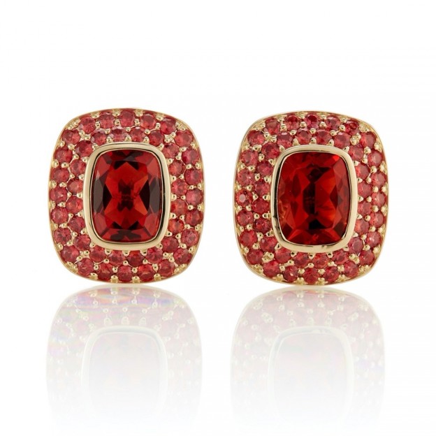 #GUMP #Earrings #Andesine #Red sapphire #Boucles d'oreilles