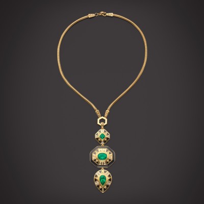 #HARWELL GODFREY #Muzo Emerald #Totem Pendant Necklace #Emeraude