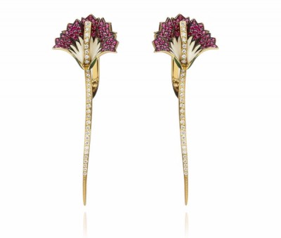 #ILGIZ FAZULZYANOV #diamonds #rubies #earrings #diamants #rubis #boucles d'oreilles